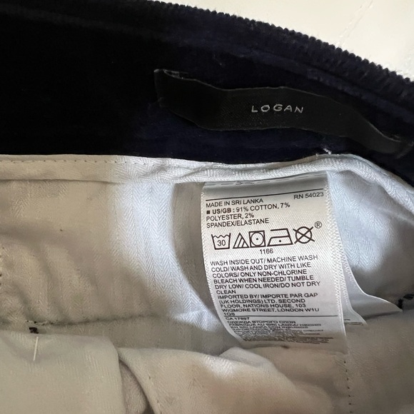 Banana Republic sz 4 Logan Fit Corduroy Pants dark blue stretchy - Picture 5 of 6